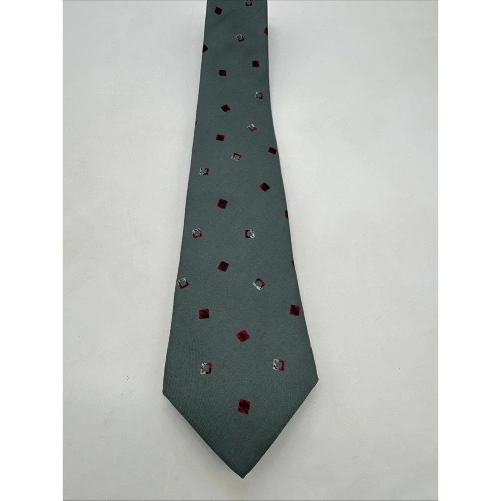 Geoffrey Beene Mens Dark Green Handmade‎ 100% Silk Necktie 56 X 3